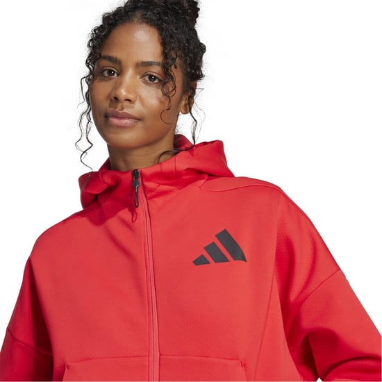 Women's adidas Z.n.e. Full Zip Hoodie in Pure Ruby - Image 4