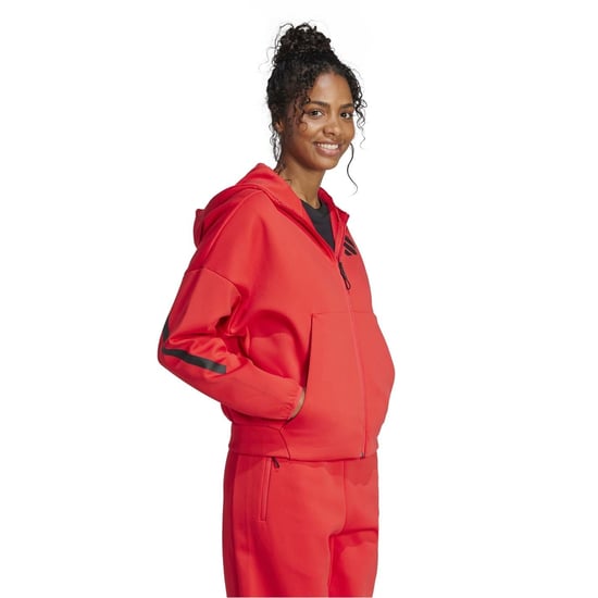 Women's adidas Z.n.e. Full Zip Hoodie in Pure Ruby - Image 6