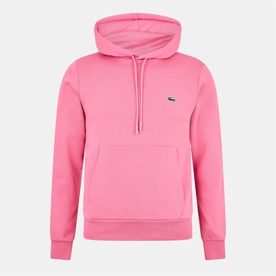 Men's Lacoste Hooded Neck Long Sleeve Sweatshirt with Kangaroo Pocket in Reseda Pink - Image 1