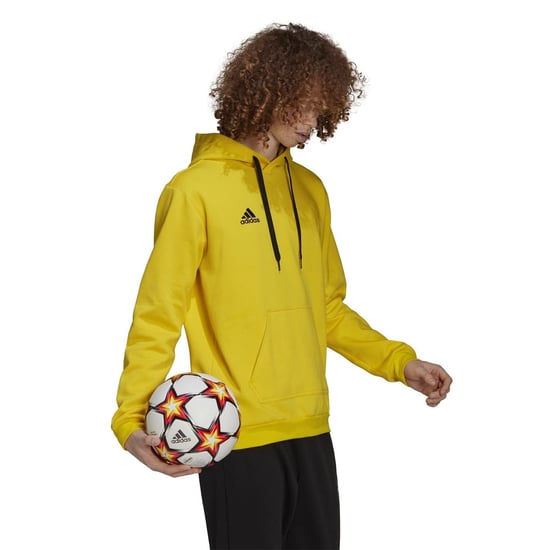 Men's adidas Entrada 22 Sweat Hoodie in Yellow/Black - Image 5