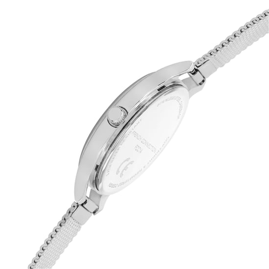 Accessories French Connection Connection Silver Case Round Shape Silver Strap Quartz Watch in White - Image 5