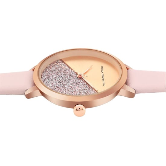 Accessories French Connection Connection Rose Case Round Shape Pink Strap Quartz Watch in Rose Gold - Image 3