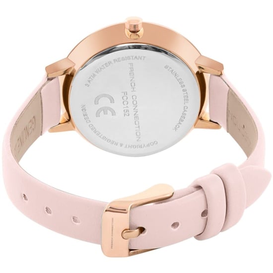 Accessories French Connection Connection Rose Case Round Shape Pink Strap Quartz Watch in Rose Gold - Image 4