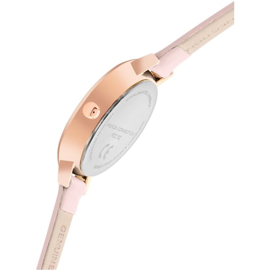 Accessories French Connection Connection Rose Case Round Shape Pink Strap Quartz Watch in Rose Gold - Image 5