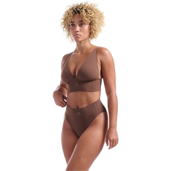 Women's adidas Active Seamless Micro Stretch High Leg Brief in Toasted Mocha - Image 2