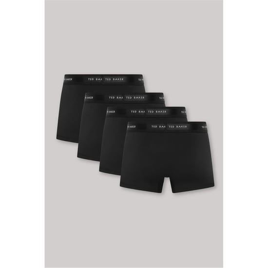 Men's Ted Baker 4 Pack Plain Design Trunk in Black/Black - Image 1