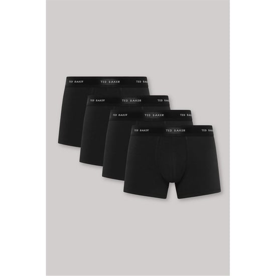 Men's Ted Baker 4 Pack Plain Design Trunk in Black/Black - Image 2