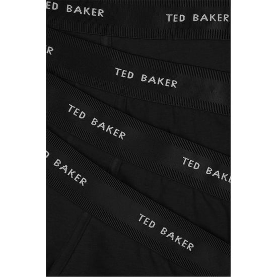 Men's Ted Baker 4 Pack Plain Design Trunk in Black/Black - Image 3