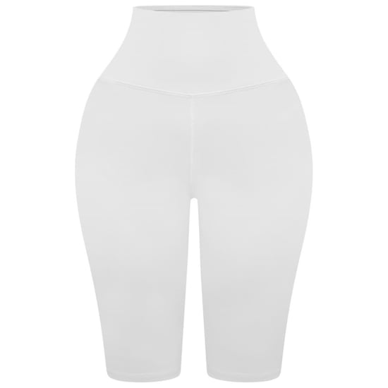 Women's Honeyz HW Slim Fit Biking Shorts in White - Image 1