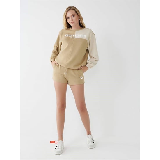 Women's True Religion HS Lounge Sweat Shorts in Travertine - Image 4