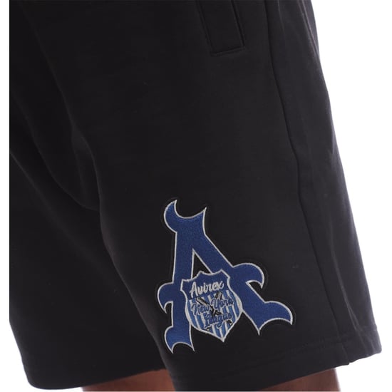 Men's Avirex Juniper Fleece Sweat Shorts with Elasticated Waistband in Black - Image 4