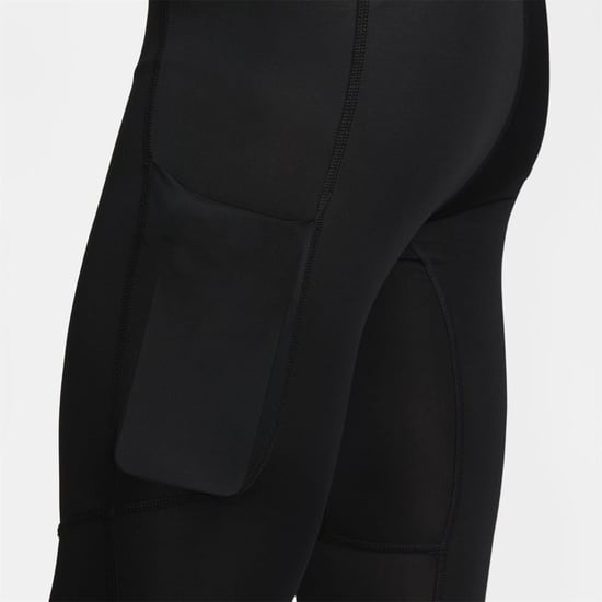 Men's Nike DF Solid Patterned Leggings in Black/White - Image 3