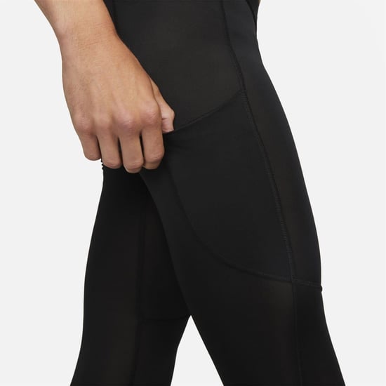 Men's Nike DF Solid Patterned Leggings in Black/White - Image 5