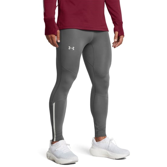 Men's Under Armour Launch Solid Patterned Leggings in Grey - Image 3