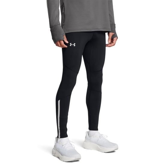 Men's Under Armour Launch Solid Patterned Leggings in Black - Image 2