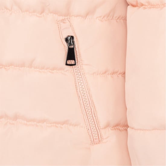 Women's I Saw It First Solid Patterned Hooded Snap Button Ribbed Cuff Parka Jacket in Pink - Image 4