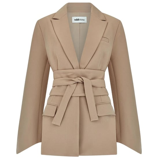 Women's Odd Muse Belted Blazer in Taupe - Image 4