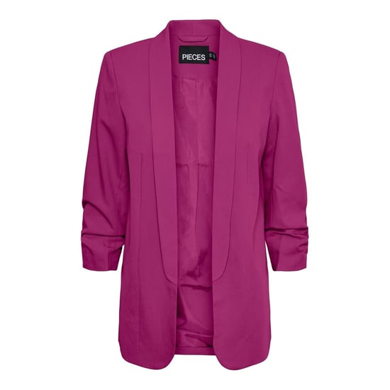 Women's Pieces Solid Patterned Tie Waist Blazer in Fstivl Fuchsia - Image 1