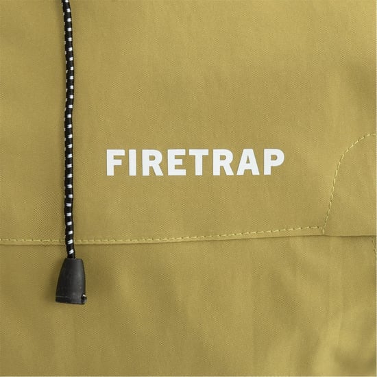 Men's Firetrap Windproof Hooded Long Sleeve Windbreaker in Yellow - Image 4