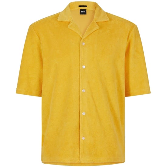 Men's Boss Regular Fit Short Sleeve Shirt in Open Yellow - Image 1