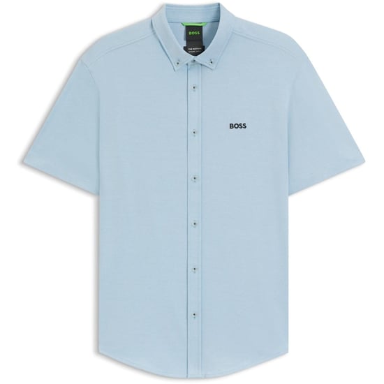 Men's Boss Hbg Motion S Plain Short Sleeve Shirt in Light/Pstl Blue - Image 1