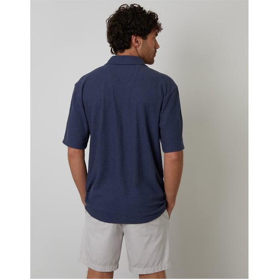 Men's Threadbare Selkirk Relaxed Fit Short Sleeve Shirt in Denim - Image 3