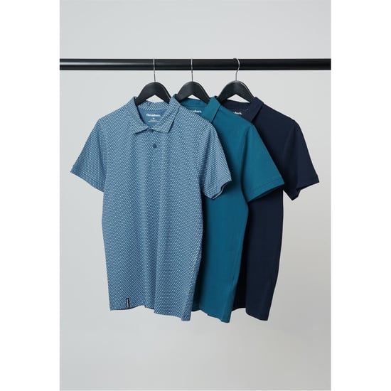 Men's Threadbare 3 Pack Regular Fit Short Sleeve Polo Shirt in Multi - Image 1
