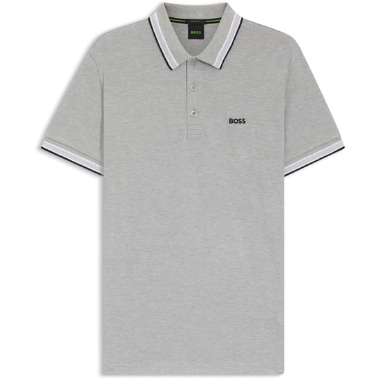Men's Boss Hbg Paddy Euro Polo Shirt in Silver - Image 1