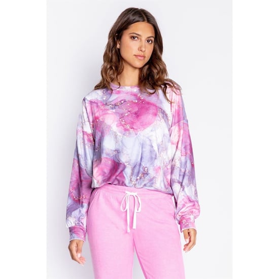 Women's PJ Salvage Salvage Marble Shirt in Powderpink - Image 2