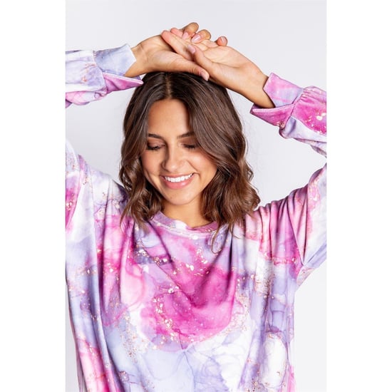 Women's PJ Salvage Salvage Marble Shirt in Powderpink - Image 5