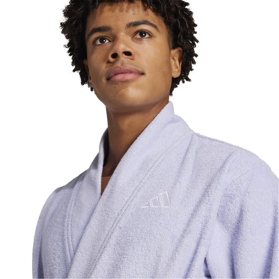 Women's adidas Long Sleeve Shawl Neck Robe in Vioton - Image 4