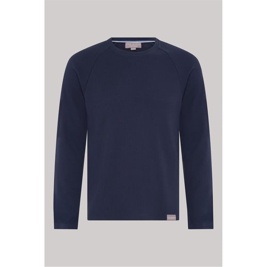 Men's Ted Baker Lettering Crew Neck Long Sleeve Pyjama Set in Navy - Image 2