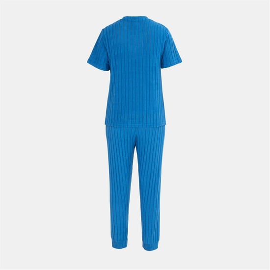 Women's Miso Short Sleeve Pajamas Set Ladies in Blue - Image 1