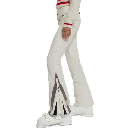 Women's Boss Color Block Flared Salopette with Zipped Pockets in White - Image 3