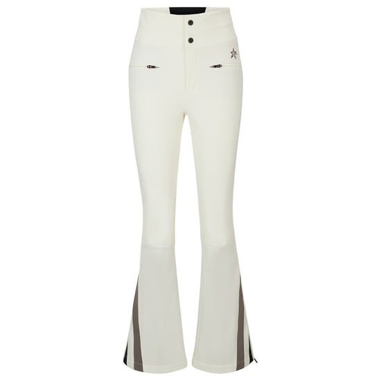 Women's Boss Color Block Flared Salopette with Zipped Pockets in White - Image 4