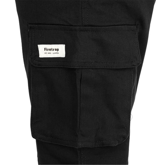 Men's Firetrap Cargo Shorts in Black - Image 5