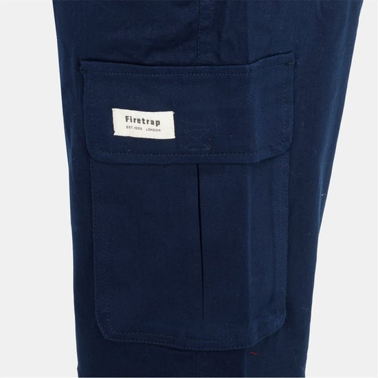 Men's Firetrap Cargo Shorts in Navy - Image 4