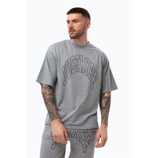 Men's Hype College Lettering Bermuda Shorts in Grey - Image 3