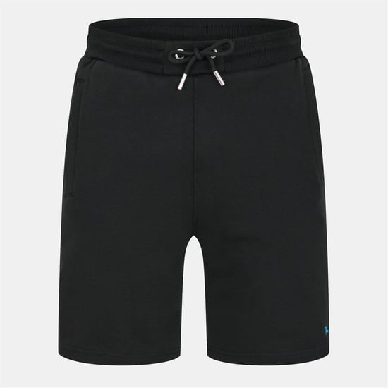 Men's Modern Amusement Bergam Ribbed Waistband Shorts with Drawstring in Black - Image 1
