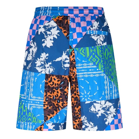Men's Marcelo Burlon Patchwork Casual Shorts in Blue - Image 2