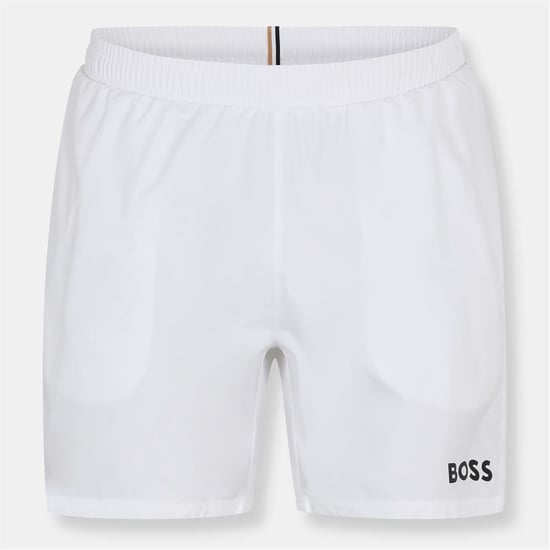 Men's Boss Dolphin Elasticated Waistband Swim Short in White - Image 1