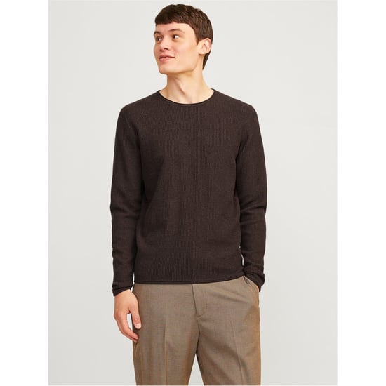 Men's Jack and Jones Knit Crew Neck Regular Fit Sweater in Mulch - Image 4