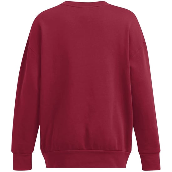 Women's Under Armour Oversize Fit Crew Neck Long Sleeve Sweatshirt in Red - Image 2