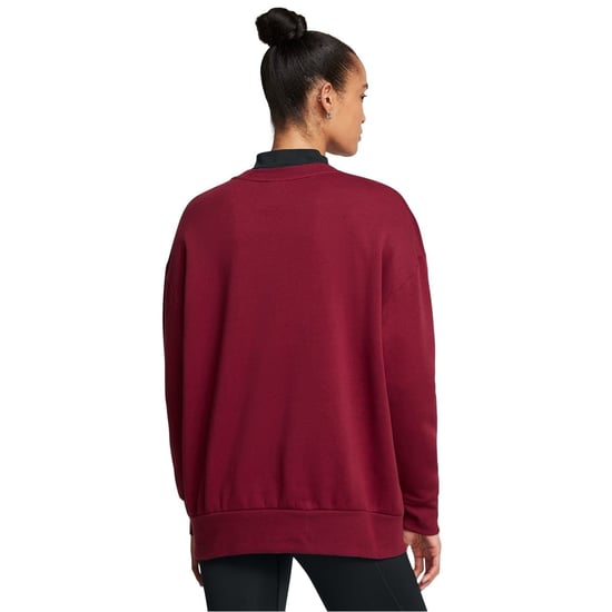 Women's Under Armour Oversize Fit Crew Neck Long Sleeve Sweatshirt in Red - Image 4