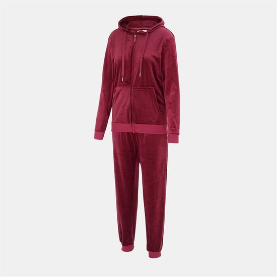 Women's Miso Women Velour Trcksuit in Fuchsia - Image 3