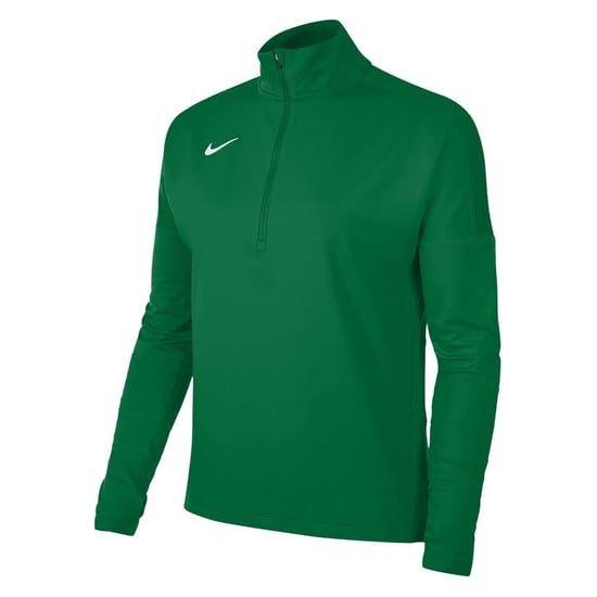 Women's Nike Front Zipper Pocket Funnel Neck Long Sleeve Athletic Top in Pine Green - Image 1