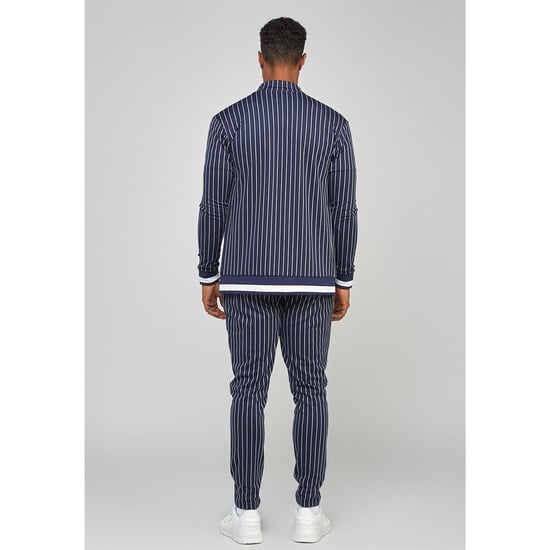 Men's SikSilk Pins Athletic Mock Neck Long Sleeve Top in Navy - Image 5