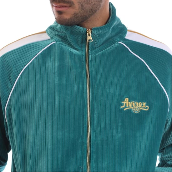 Men's Avirex Kingsb Embroidered Funnel Neck Raglan Sweatshirt in Green - Image 2