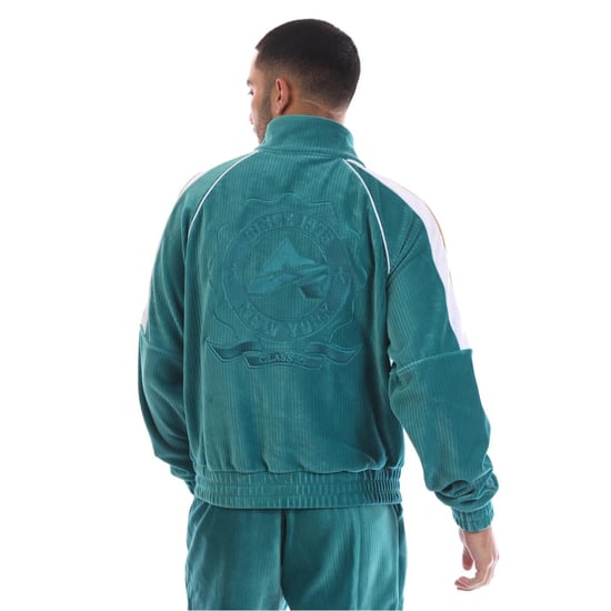 Men's Avirex Kingsb Embroidered Funnel Neck Raglan Sweatshirt in Green - Image 3