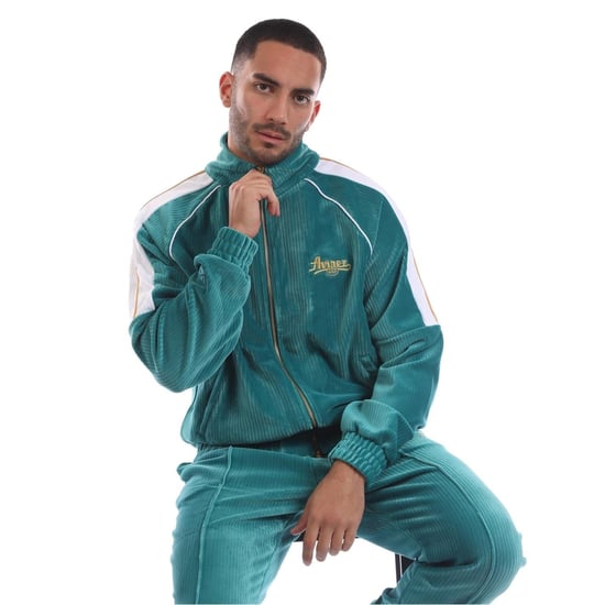 Men's Avirex Kingsb Embroidered Funnel Neck Raglan Sweatshirt in Green - Image 4